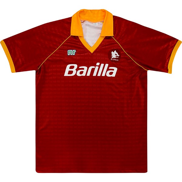 Camiseta As Roma 1ª Retro 1990 1991 Naranja